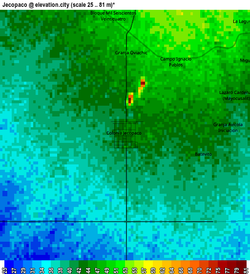 Jecopaco elevation map