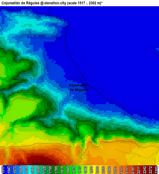 Cojumatlán de Régules elevation map