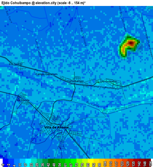 Ejido Cohuibampo elevation map