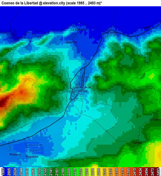 Coeneo de la Libertad elevation map