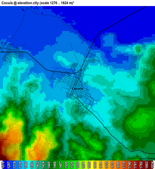 Cocula elevation map