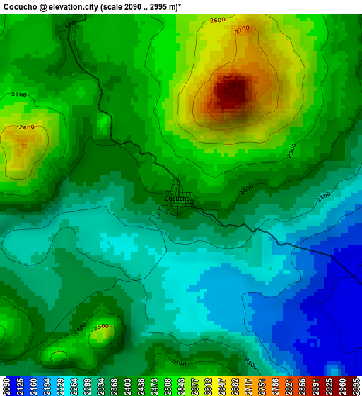 Cocucho elevation map