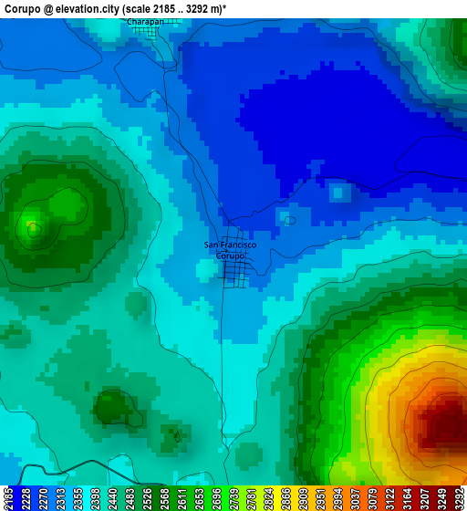 Corupo elevation map