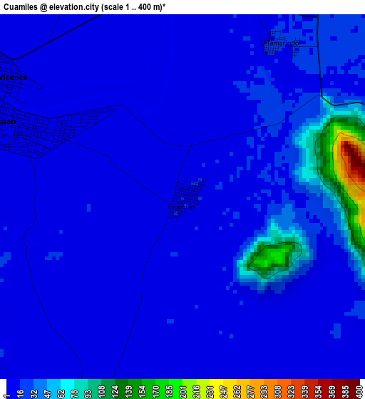 Cuamiles elevation map