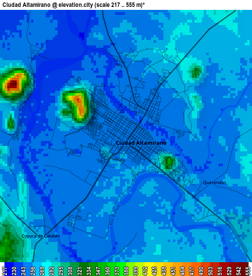 Ciudad Altamirano elevation map