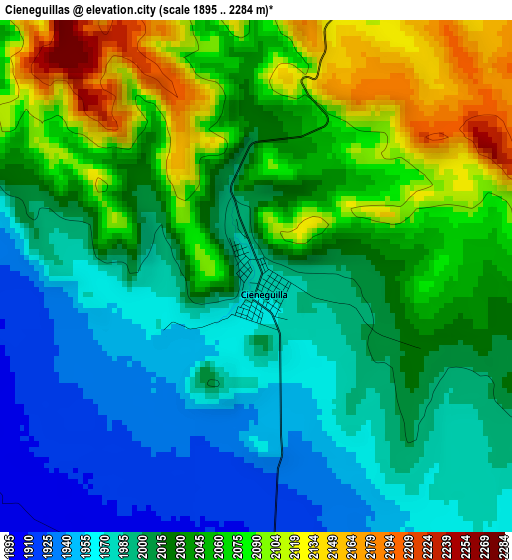 Cieneguillas elevation map