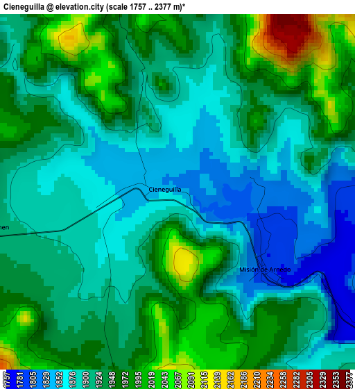 Cieneguilla elevation map