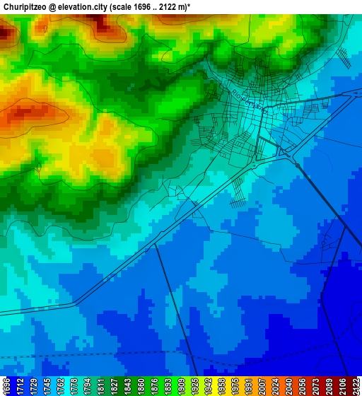 Churipitzeo elevation map