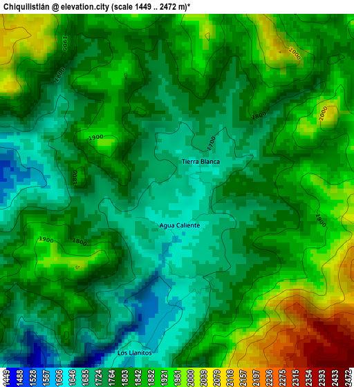 Chiquilistlán elevation map