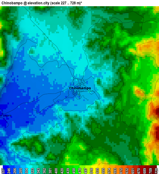 Chinobampo elevation map