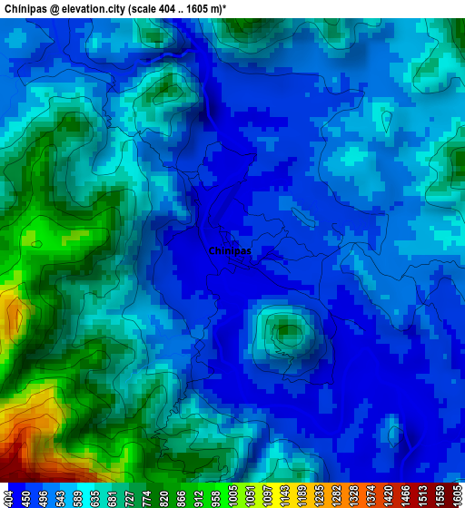 Chínipas elevation map