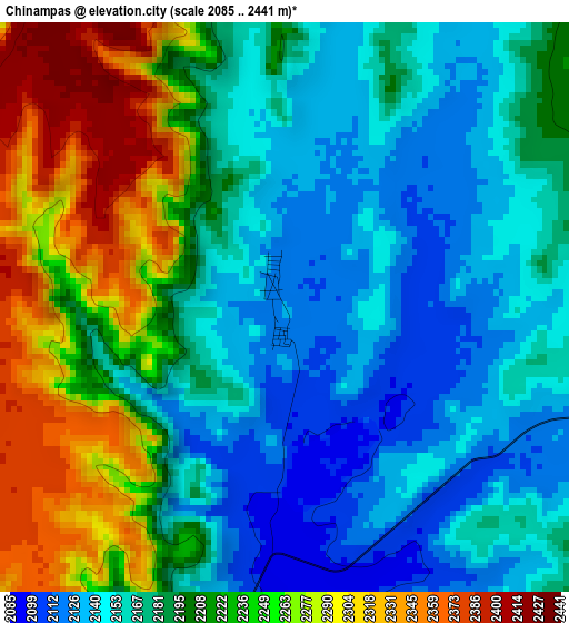 Chinampas elevation map