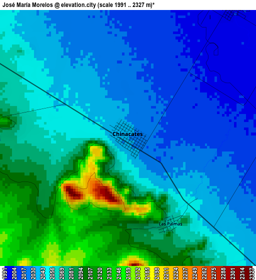 José María Morelos elevation map