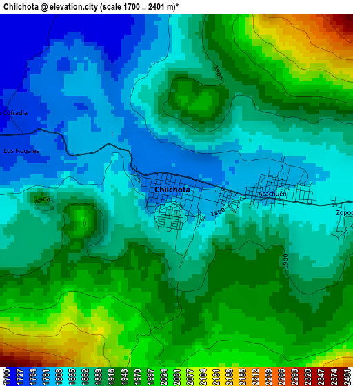 Chilchota elevation map