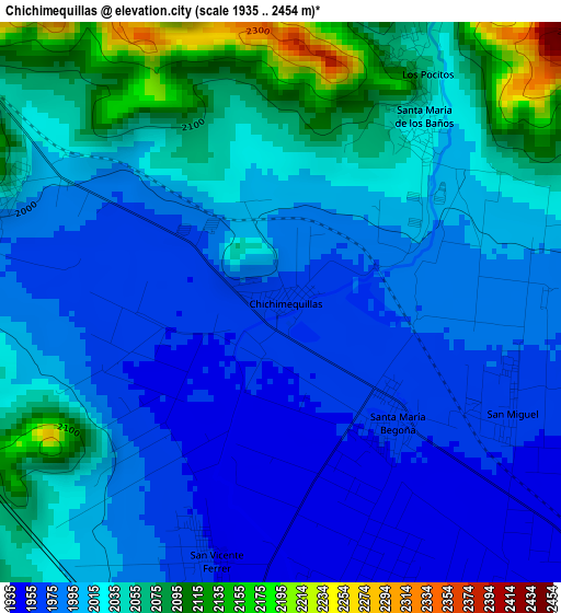 Chichimequillas elevation map