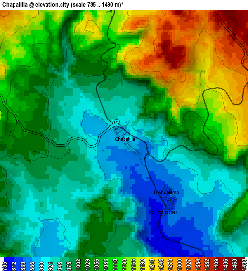 Chapalilla elevation map