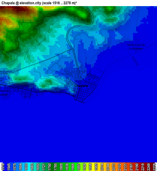 Chapala elevation map