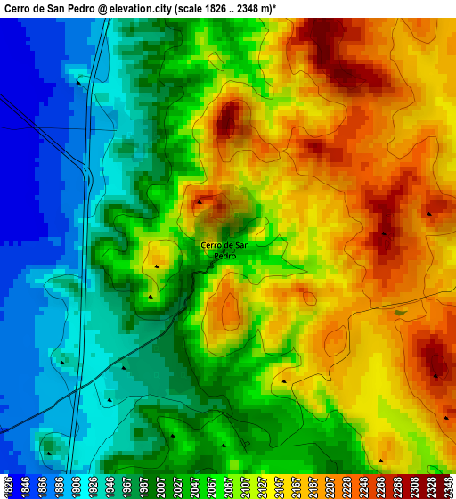 Cerro de San Pedro elevation map