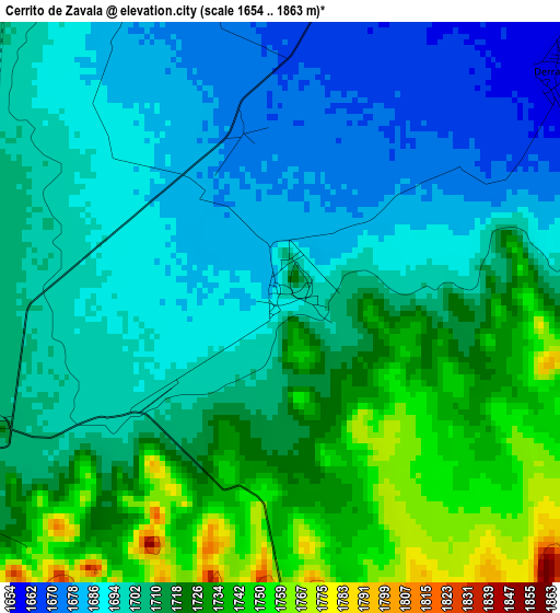 Cerrito de Zavala elevation map