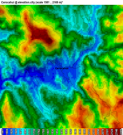 Cerocahui elevation map