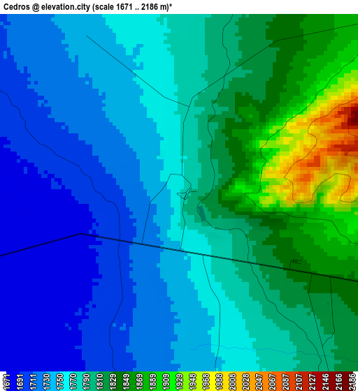 Cedros elevation map