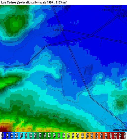 Los Cedros elevation map