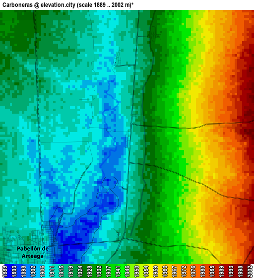 Carboneras elevation map