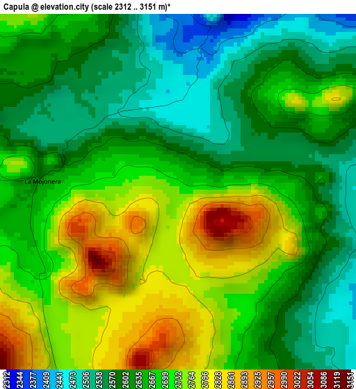 Capula elevation map