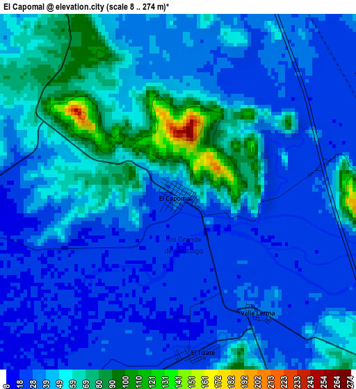 El Capomal elevation map