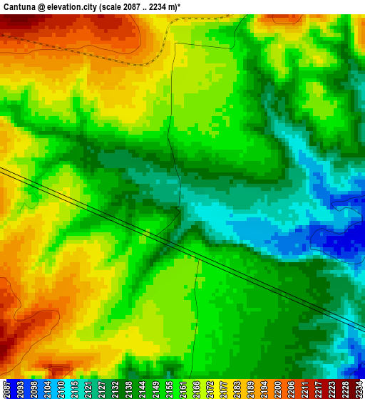 Cantuna elevation map