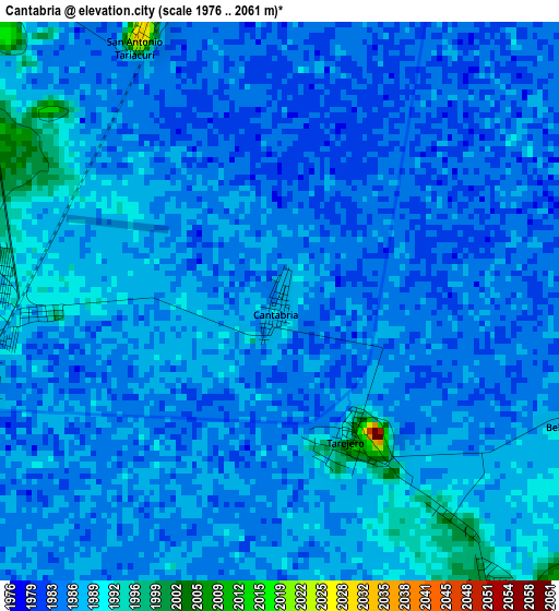 Cantabria elevation map