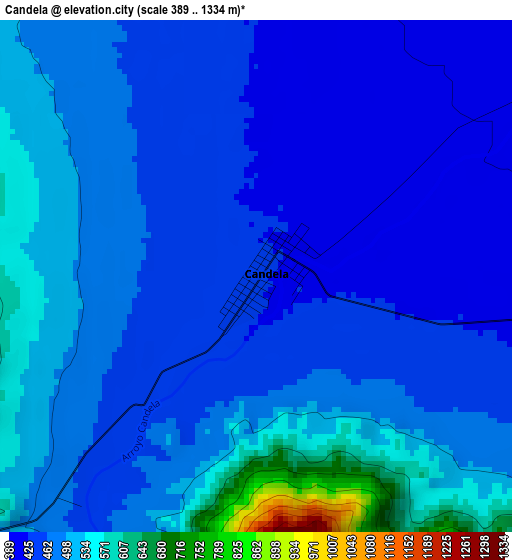 Candela elevation map
