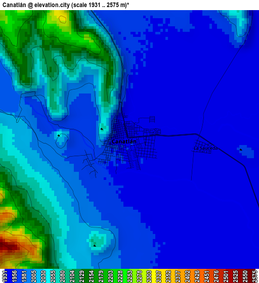 Canatlán elevation map