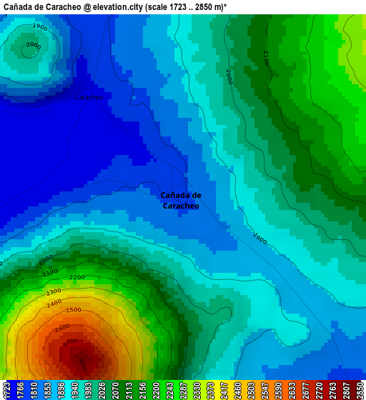 Cañada de Caracheo elevation map