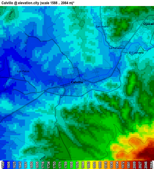 Calvillo elevation map