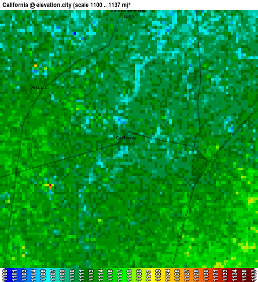 California elevation map