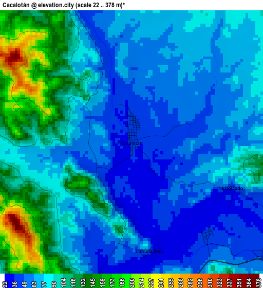 Cacalotán elevation map