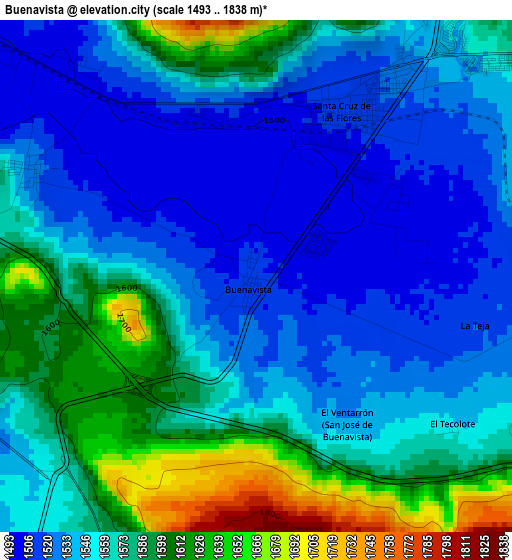 Buenavista elevation map