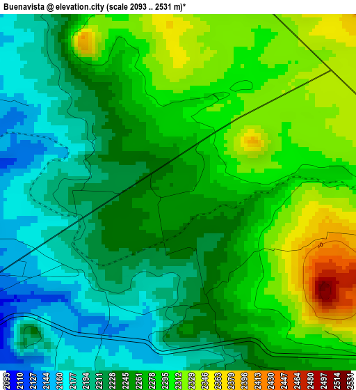 Buenavista elevation map