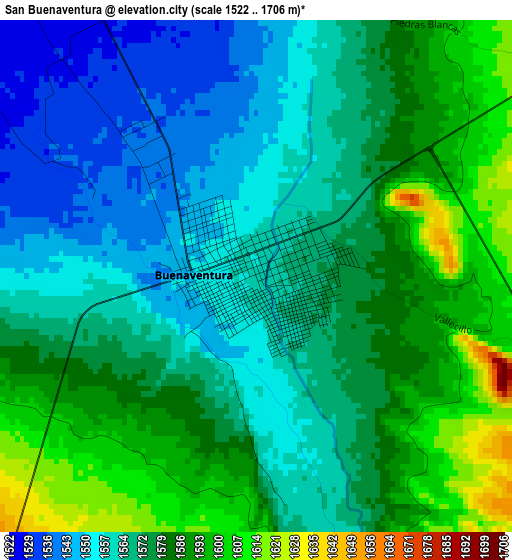 San Buenaventura elevation map