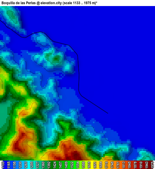 Boquilla de las Perlas elevation map