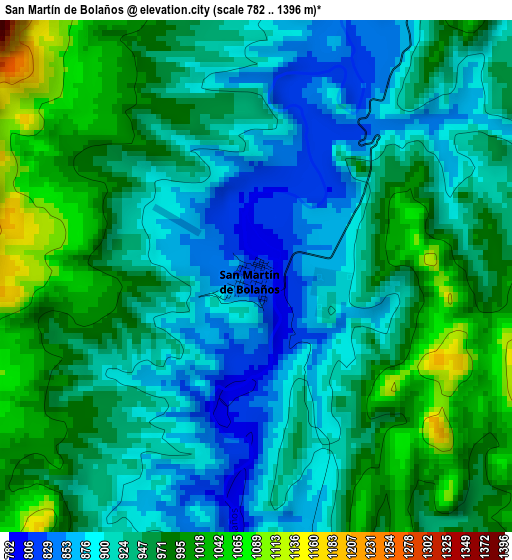 San Martín de Bolaños elevation map