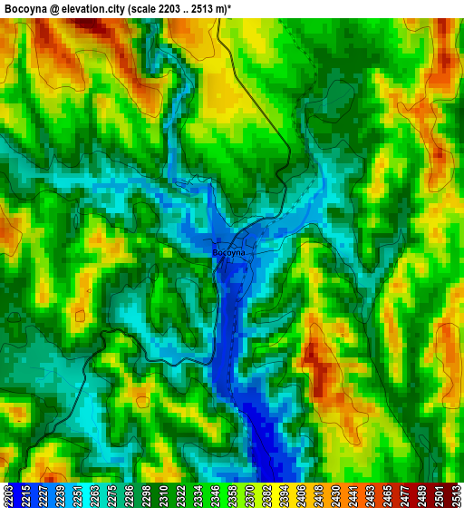 Bocoyna elevation map