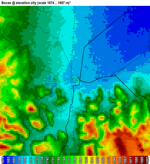 Bocas elevation map