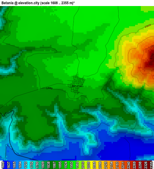 Betania elevation map