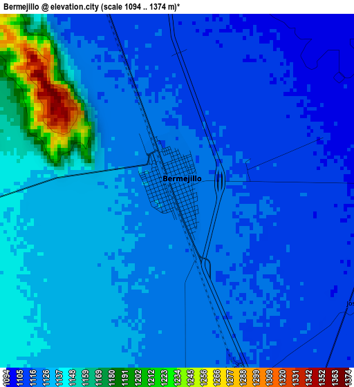 Bermejillo elevation map