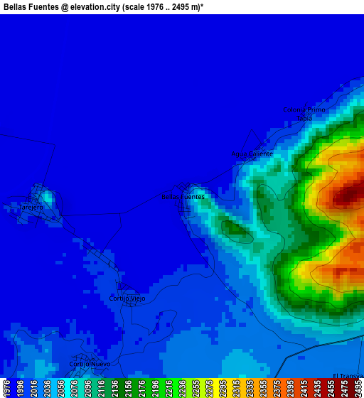 Bellas Fuentes elevation map