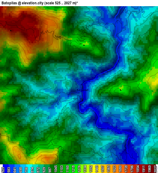 Batopilas elevation map