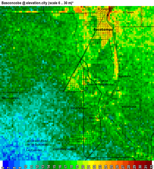 Basconcobe elevation map