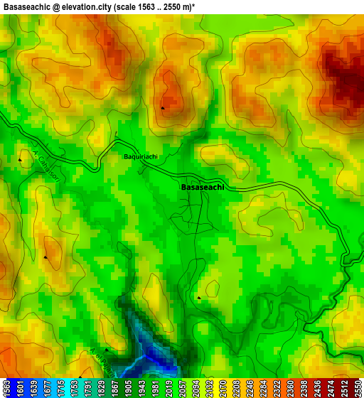 Basaseachic elevation map